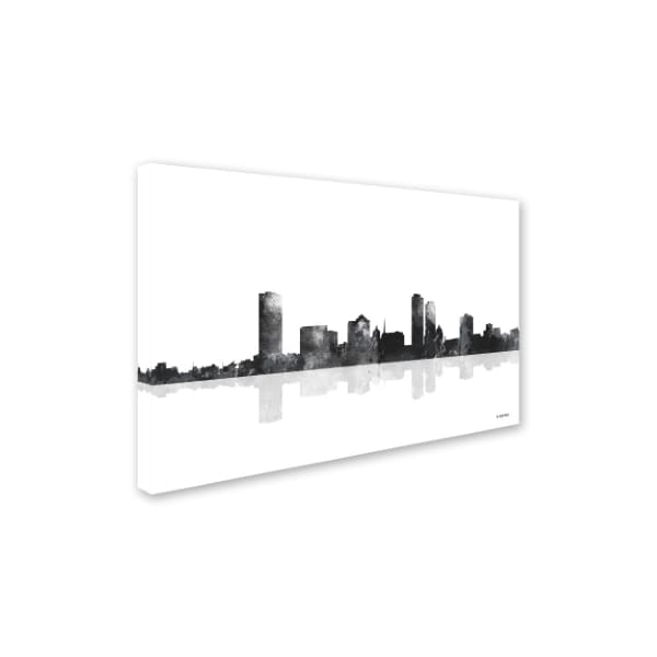 Marlene Watson 'Milwaukee Wisconsin Skyline BG-1' Canvas Art,16x24